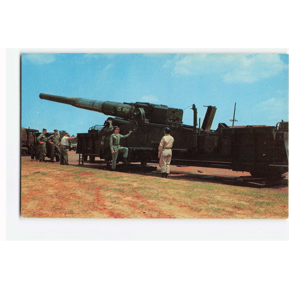 Vintage 280 MM Atomic Cannon Fort Bragg NC Postcard US Army Plastichrome P16167